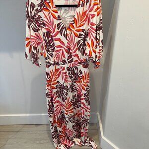 Brand New G by Giuliana EcoLuxe Long Floral V-Neck Maxi Dress